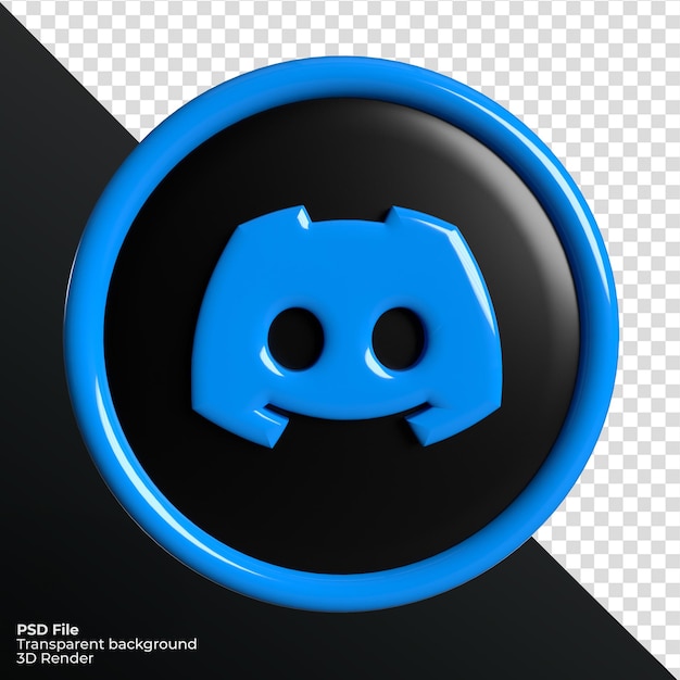 Discord 소셜 미디어 로고 아이콘 3d 렌더링 투명 배경