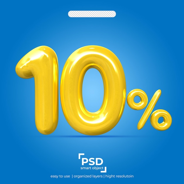 Discount 10 percent 3d style golden