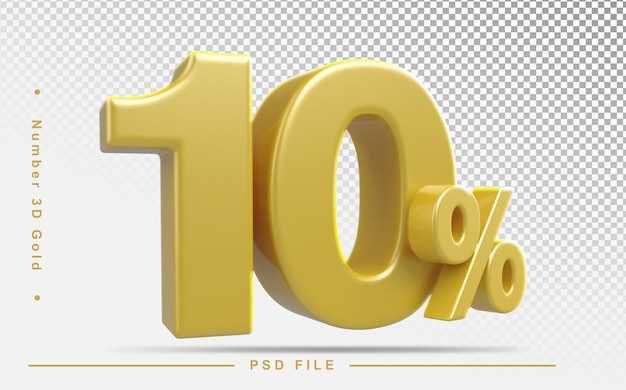 Discount 10 percent golden element 3d