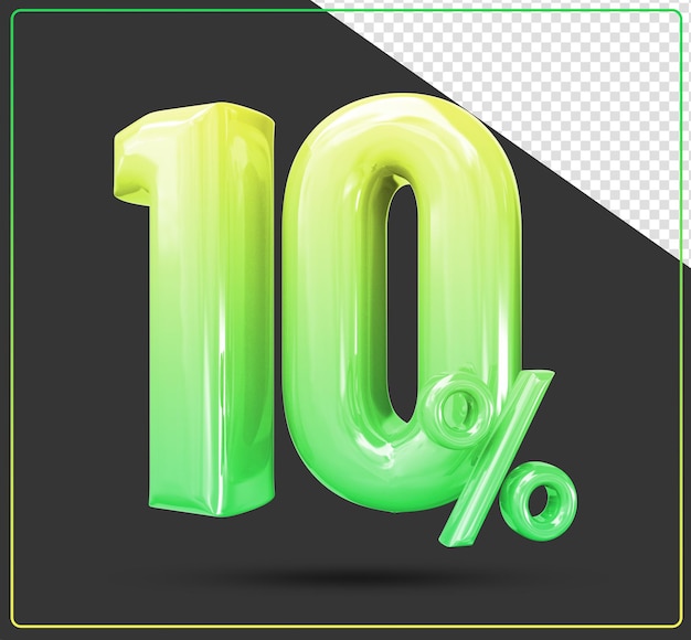 할인 10% 숫자 3d