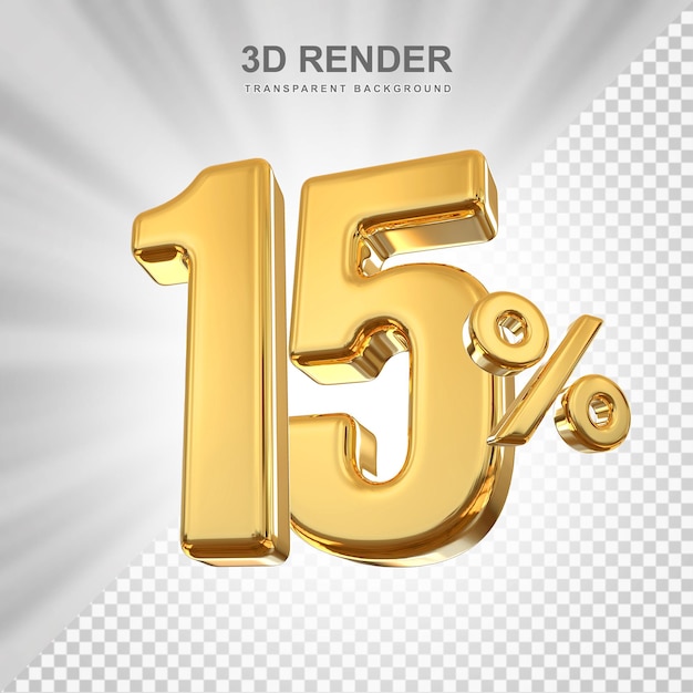 15% 할인 판매 3D 렌더링