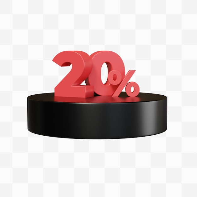 Discount 20% 3d render