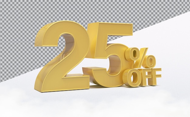 Sconto del 25 percento numero 3d gold