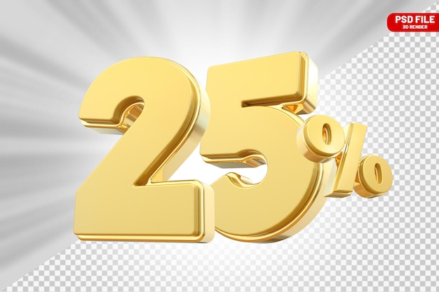 PSD discount 25 percent off sale 3d render