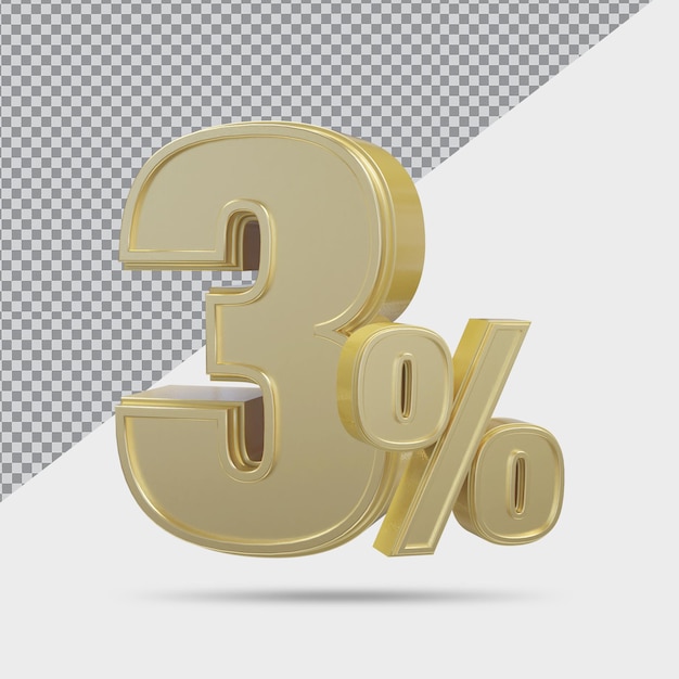 Discount 3 percent number gold