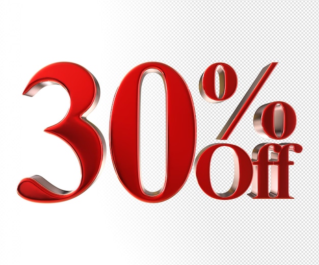 PSD discount 30 percent red 3d element