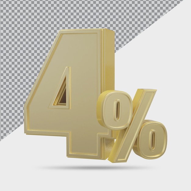 4% 숫자 골드 할인