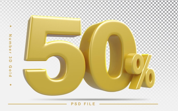 Discount 50 percent golden element 3d