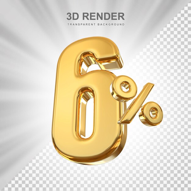 PSD discount 6 percent off sale 3d render