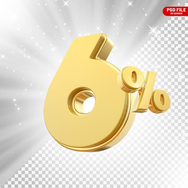 6% 할인 판매 3D 렌더링
