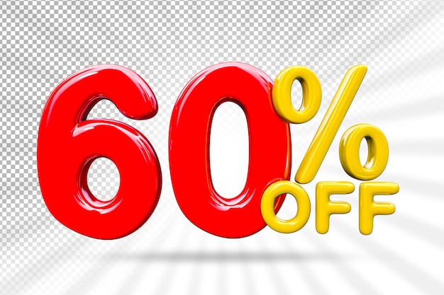 PSD discount 60 percentage 3d redering