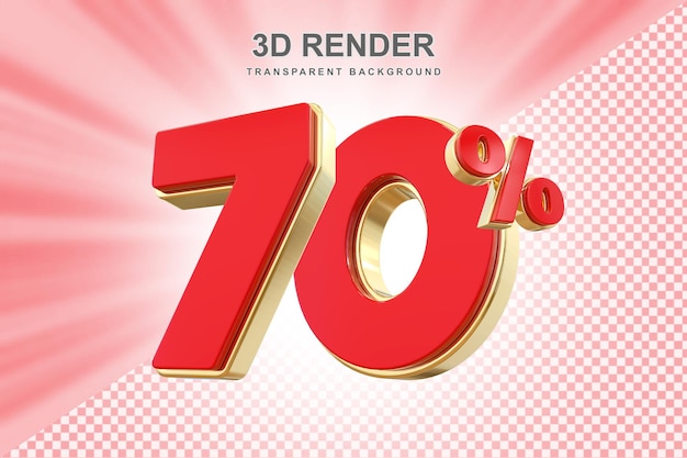 PSD discount 70 percent off sale 3d render