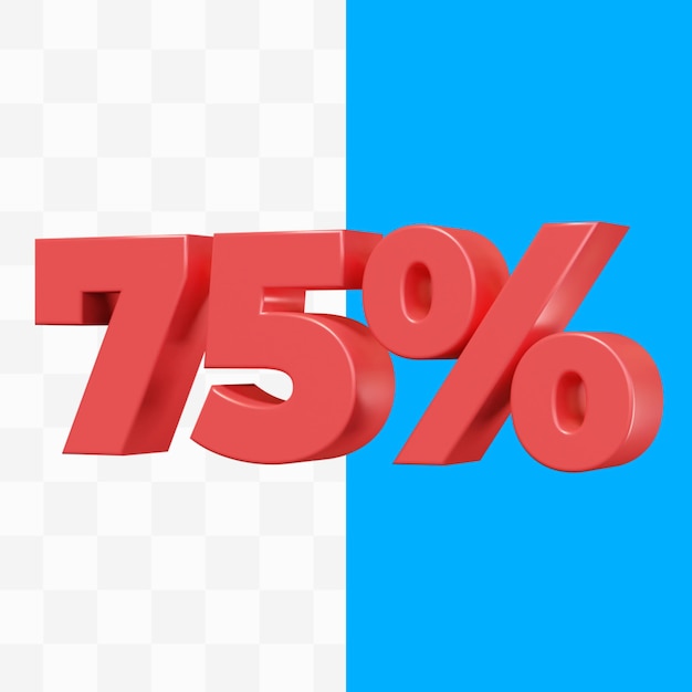 PSD 75% 할인 3d 렌더링