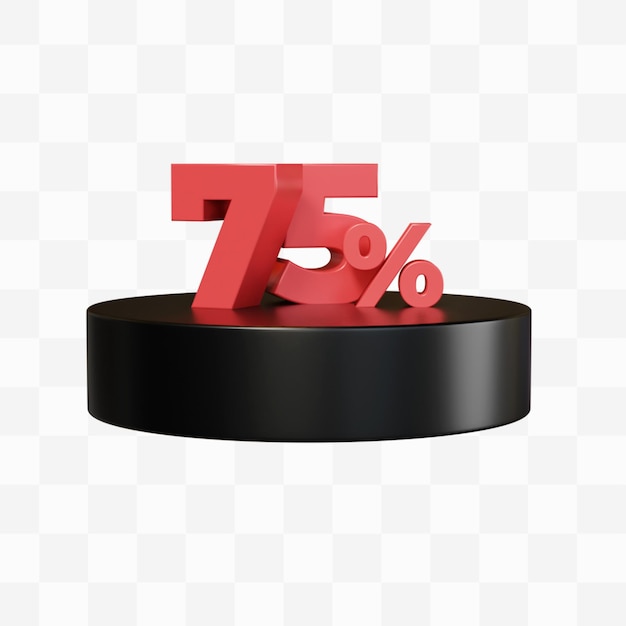 75% 할인 3d 렌더링