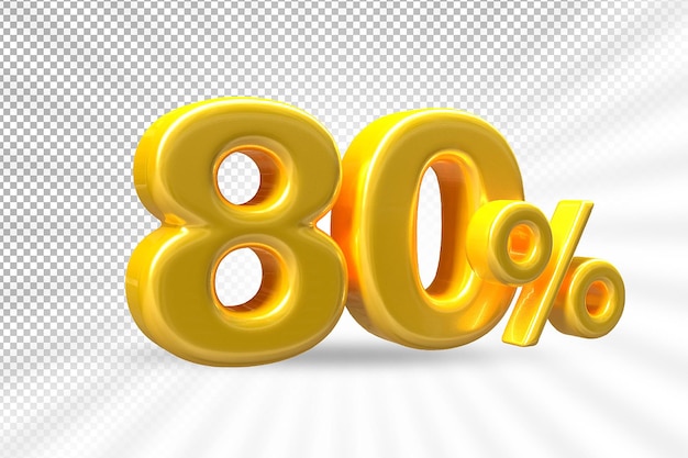 Discount 80 percent luxury gold offer in 3d