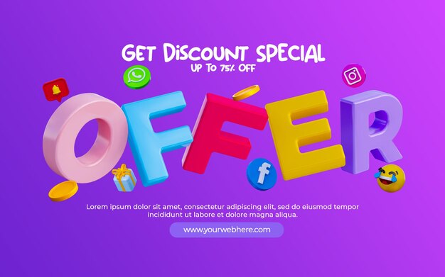Discount banner promotion social media post template