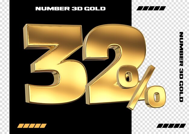 PSD sconto composizione creativa 3d simbolo di vendita d'oro con oggetti decorativi