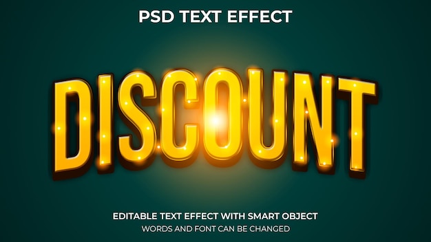 PSD discount editable price text effect with luxury light ornament psd file