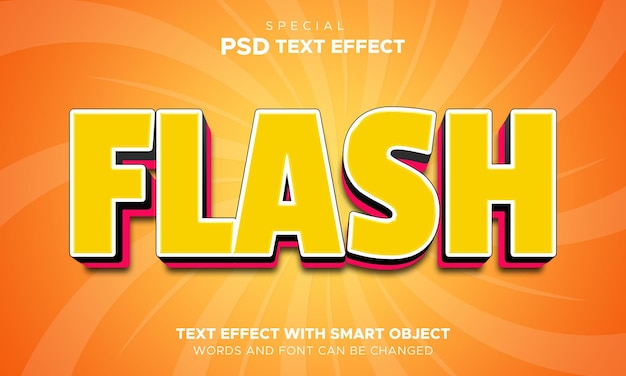 Discount flash sale banner with editable text effect