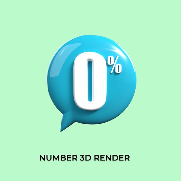 Discount number 3d number 0 percent green blue Turquoise white