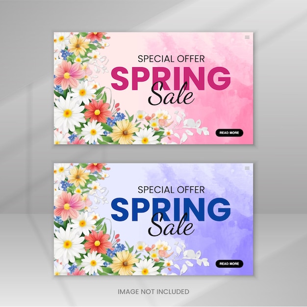 discount offers for spring sale web banner design