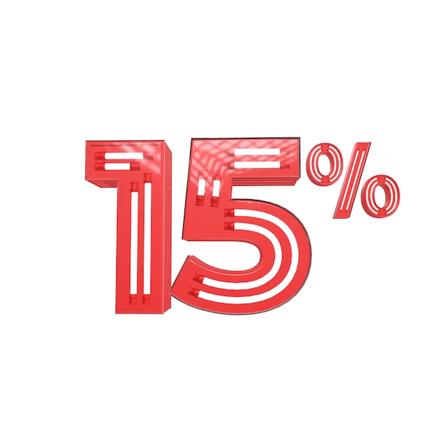 PSD discount percent 3d illustration