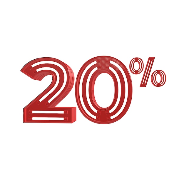 Discount percent 3d illustration