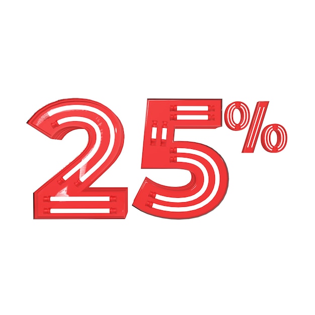 PSD discount percent 3d illustration