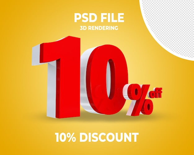 Sconto rendering 3d rosso