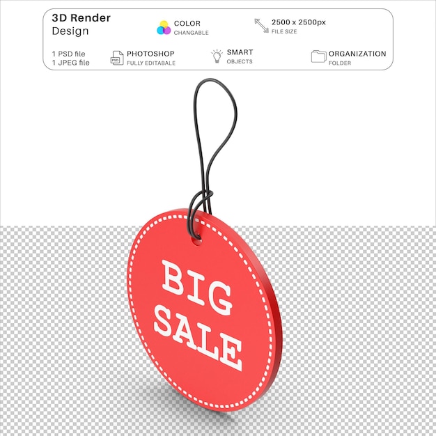 Discount Sale Percentage 3D Modeling PSD File