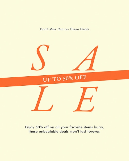 Discount Sale Store Promotional Design voor sociale media en Instagram Post Template PSD