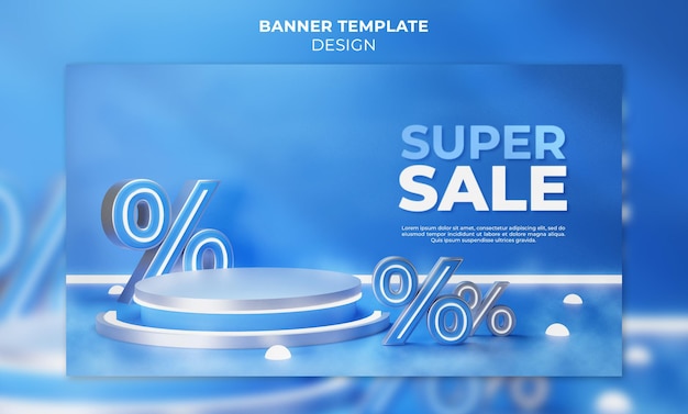 Discount sale with podium banner template