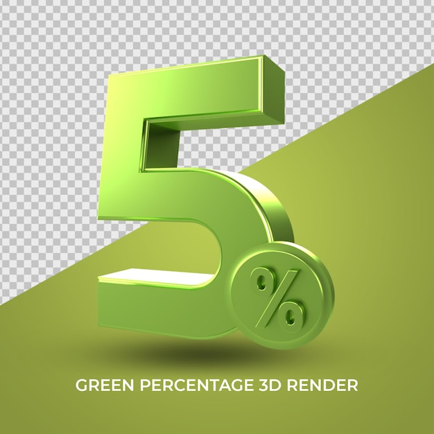 PSD Распродажа со скидкой 3d процент зеленый цвет