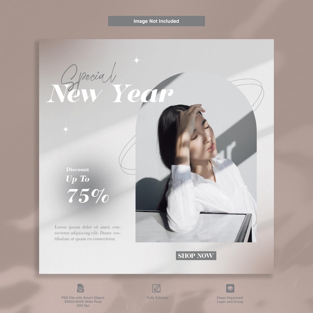 Discount Special New Year Fashion Product Elegant Social Media Template