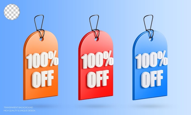 PSD discount tag 3d icon. discount sale banner