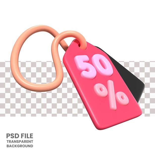 Discount tag 3d illustration icon