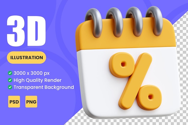 Discount time 3d icon illustrations