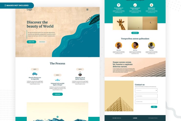 PSD discover world website page template