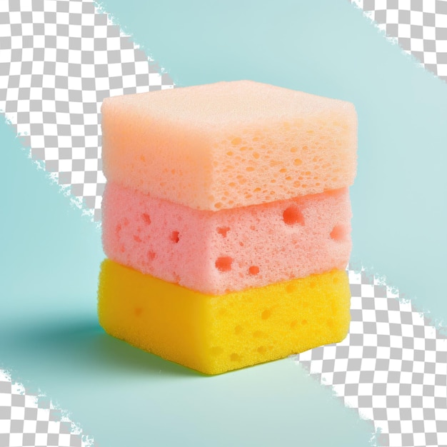 Dish cleaning sponge separated on transparent background