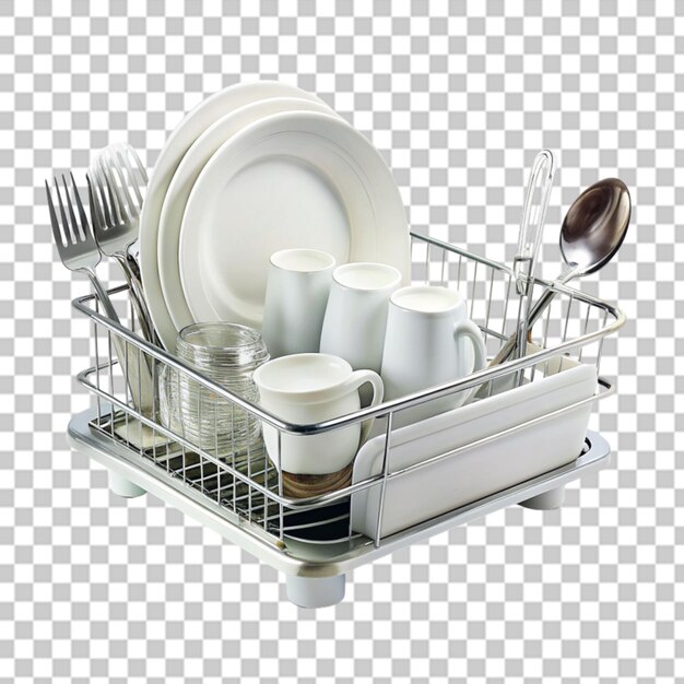 PSD dish rack isolated on transparent background