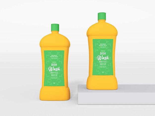 Dish wash bottle packaging mockup