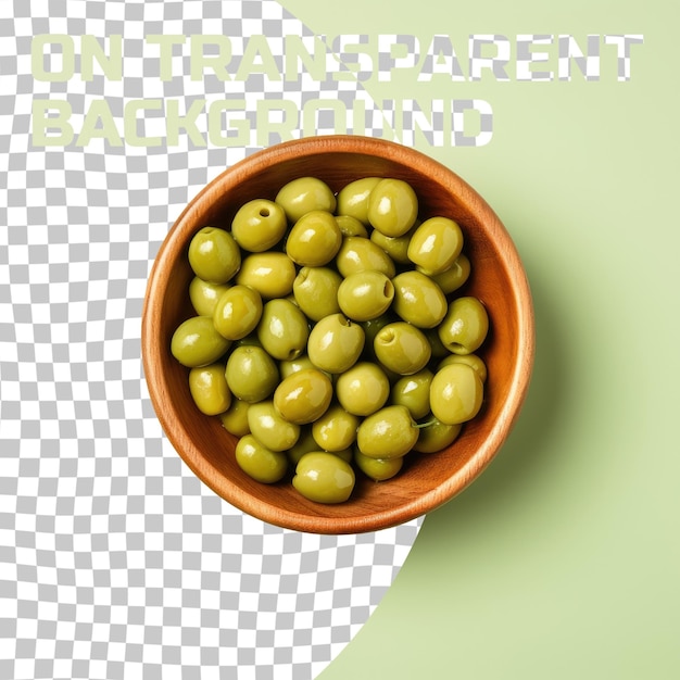 PSD a dishware of green olives a fruit from the olive family on a transparent