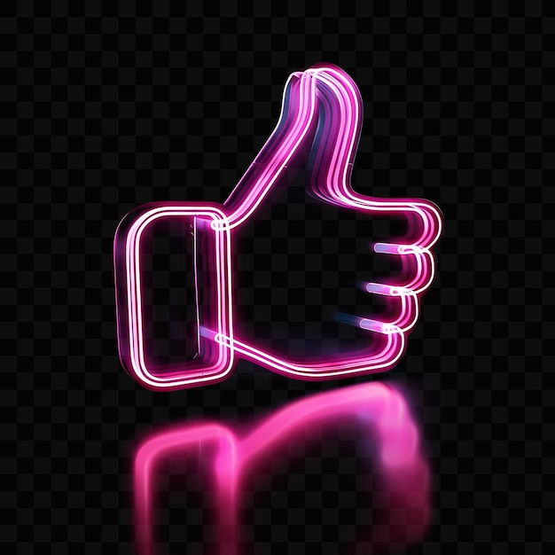 PSD dislike 3d icon with thumbsdown hand made with frosted acry psd y2k glowing neon web logo design