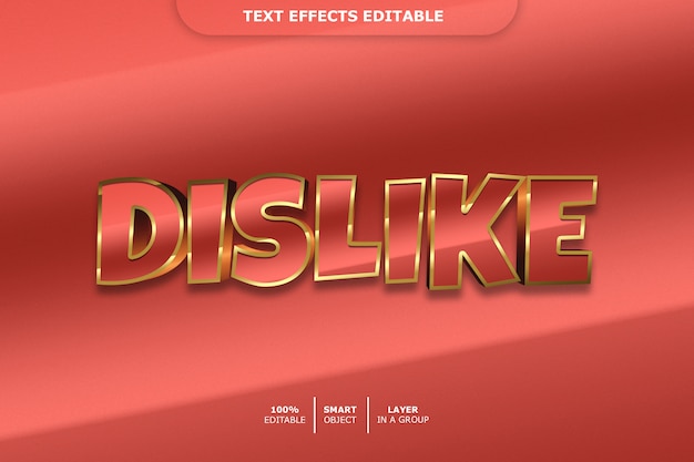 Dislike 3d text style effect