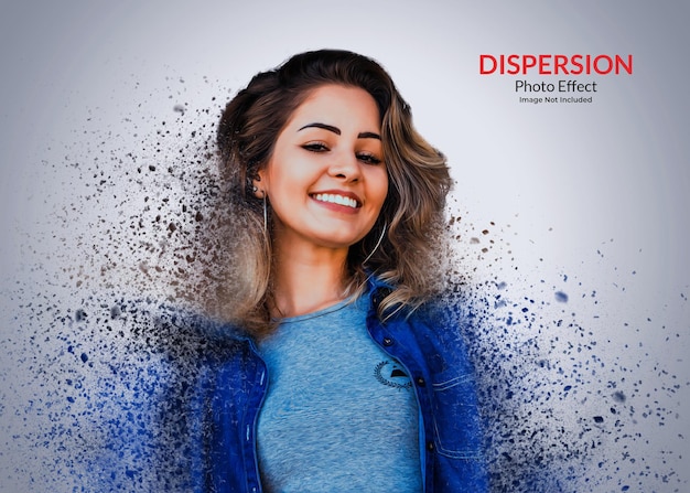 Dispersie foto-effect mockup