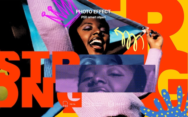 Dispersion effect on photo with chaotic tech maximalism