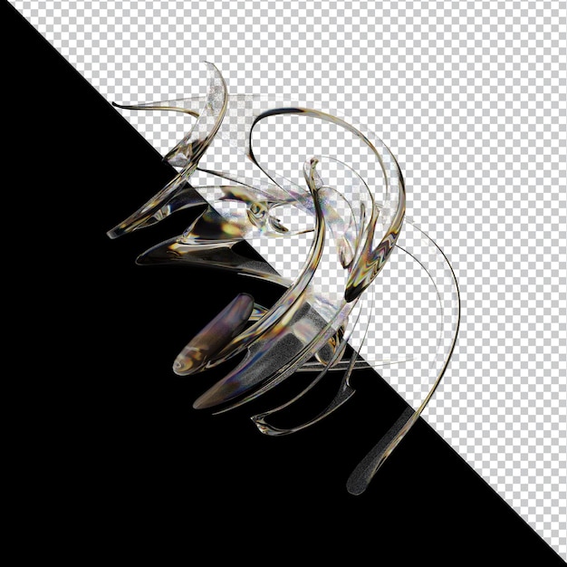 dispersion glass abstract shape 3d illustration with vibrant colors