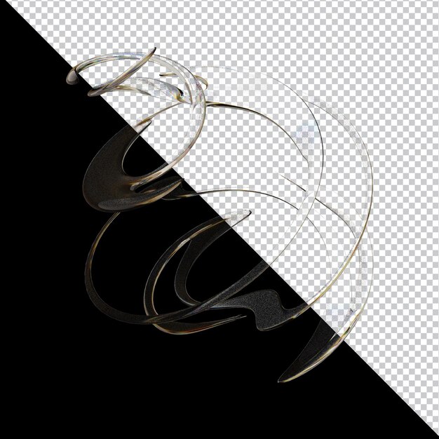 PSD 散らばったガラスの抽象的な形 3dイラスト 鮮やかな色で