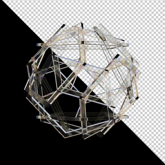 PSD 散らばったガラスの抽象的な形 3dイラスト 鮮やかな色で