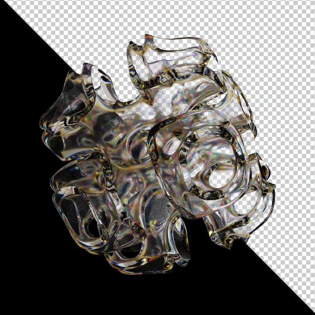 dispersion glass abstract shape 3d illustration with vibrant colors